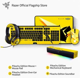 Razer x Pikachu Gaming Bundle Keyboard + Mouse + Headset