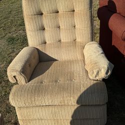 Vintage Tufted Corduroy Recliner
