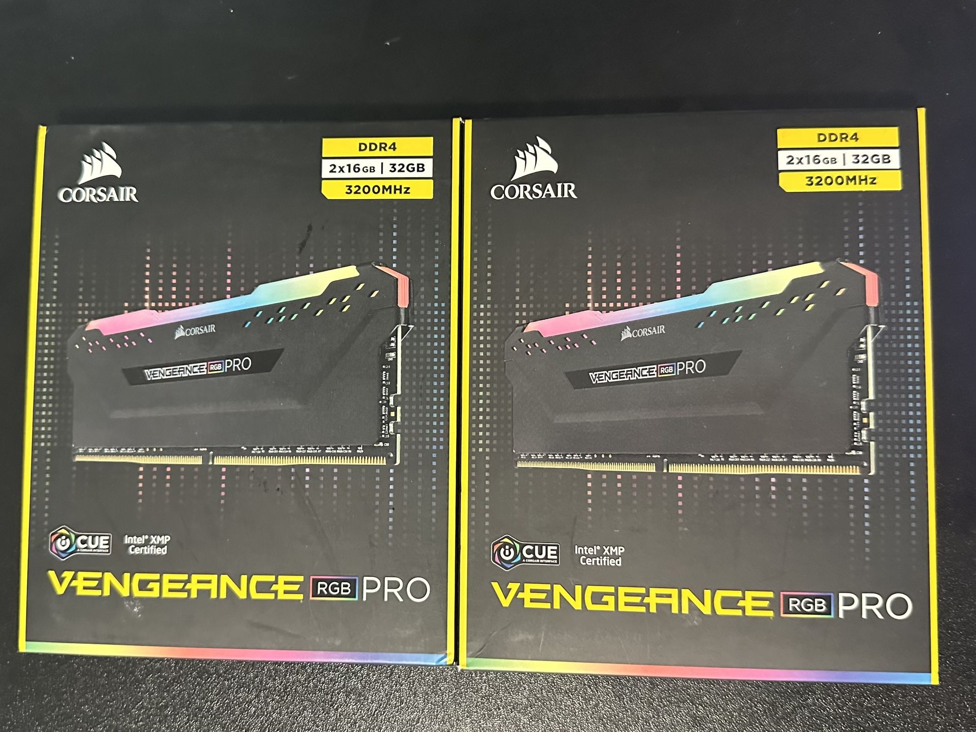 2 32GB (2x16GB) Corsair 3200MHz DDR4 RAM