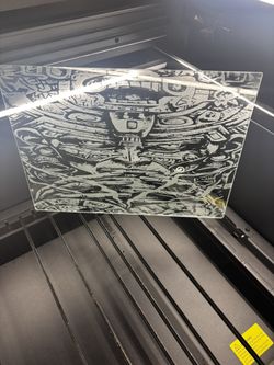Aztec Art  Etched On Glass