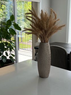 Vase with wheatgrass