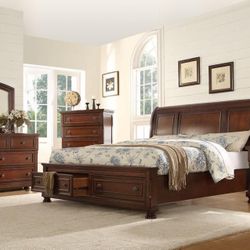 4 PC BEDROOM SET NEW IN BOX (MATTRESS AND CHEST SOLD SEPARATELY)