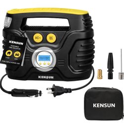 Kensun AC/DC Tire Inflator Pump for Car 12V DC and Home 110V AC Swift Performance 2.0 Portable Air Compressor Pump for Car and Home