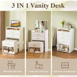 ✨ BRAND NEW 3-IN-1 VANITY DESK – STILL IN BOX! ✨