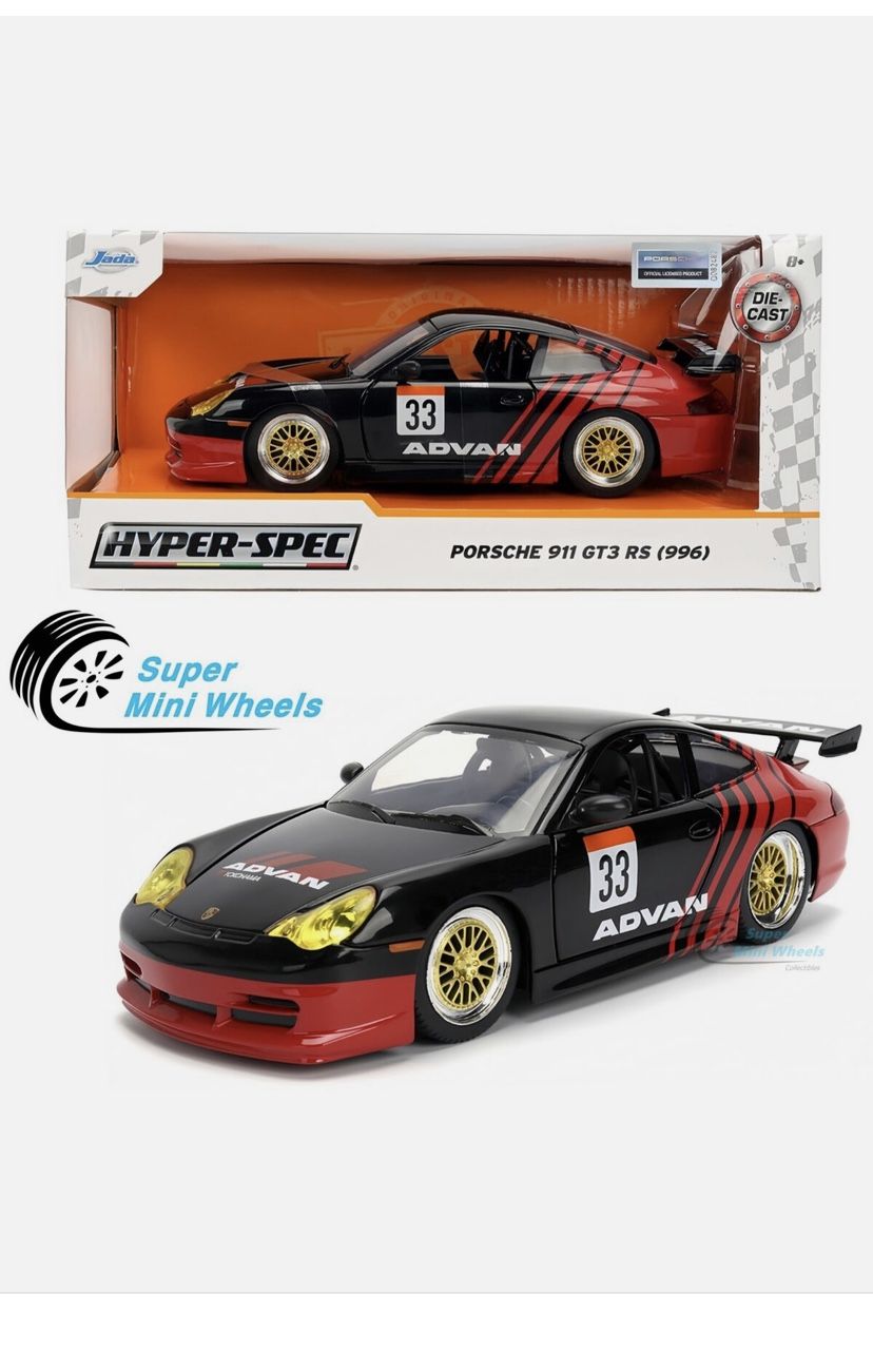 Jada 1:24 Porsche 911 GT3 RS 996 Advan #33 - Hyper-Spec Series #36371