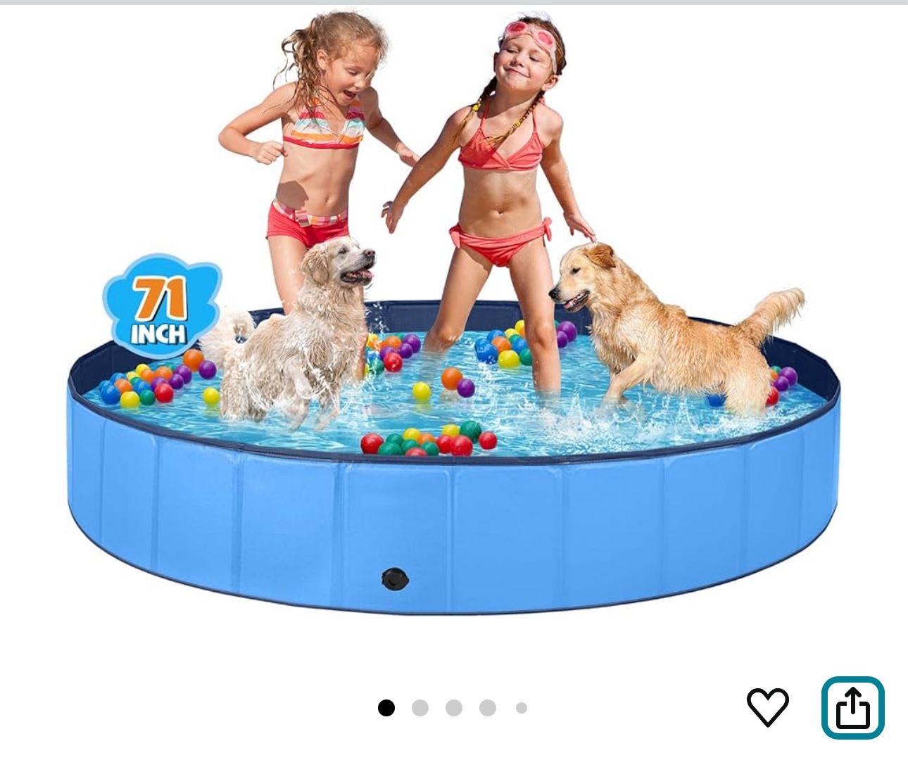 Foldable Pool For Kids/dogs 71”