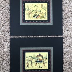 Persian Imagery Painted On Camel Bone 