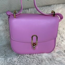 Pink Leather Crossbody Bag