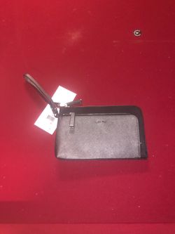 calvin klein grey and black wristlet