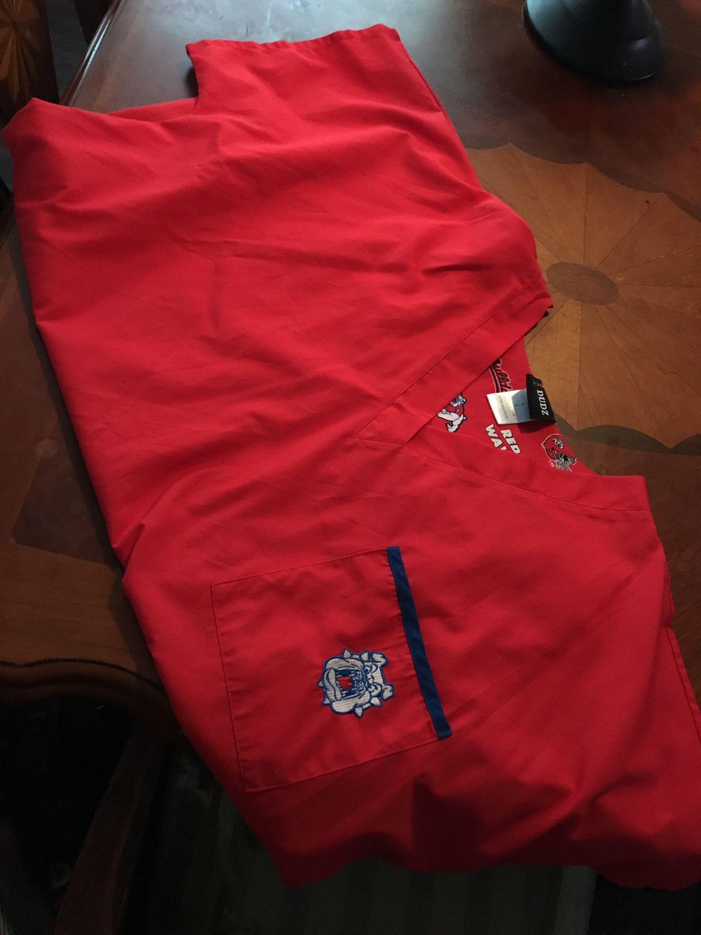 Bulldog scrub top