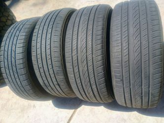 215/55/17 4 TIRES 75-85% TREAD DIFFERENT BRANDS