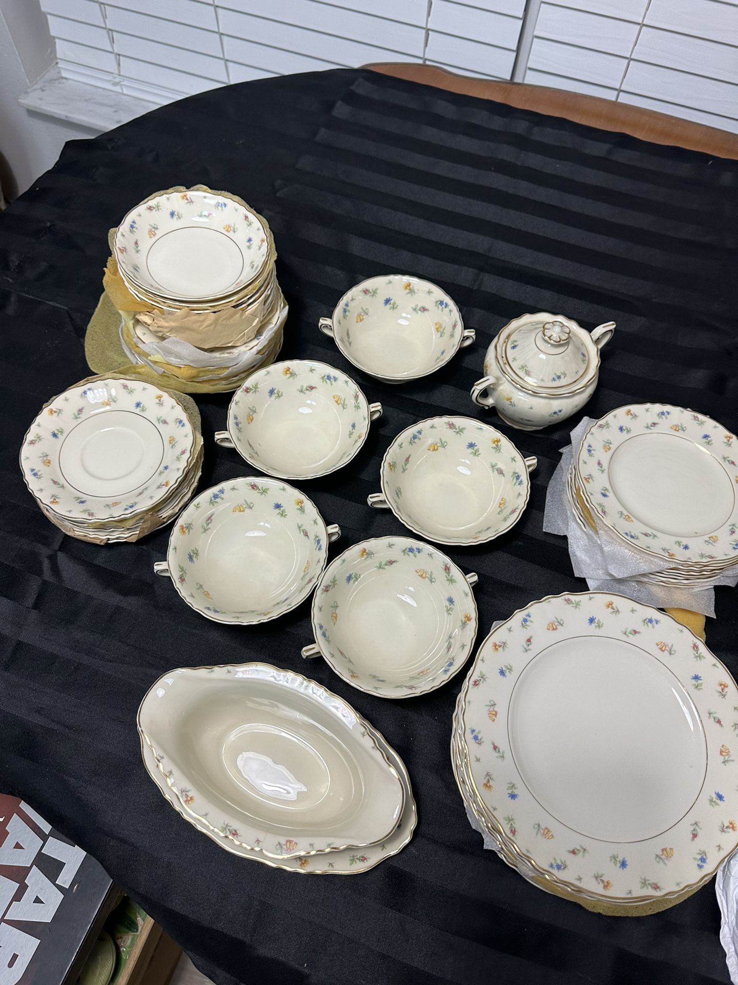 SYRACUSE CHINA FEDERAL SUZANNE PATTERN 48 PIECE PLACE SETTING CIRCA