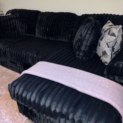 Black Corduroy sectional 2 Piece *Pick-up Only*