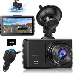 Dash Cam Front and Rear, SPADE Dual Dash Camera 1296P with 32G SD Card, Waterproof Backup Camera, DVR Car Dashboard Camera with Night Vision WDR G-Sen