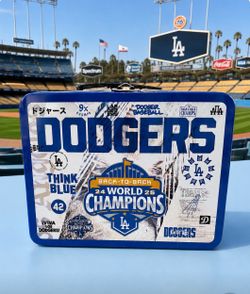 LA Dodgers Back-to-Back World Champions Tin Lunch Box