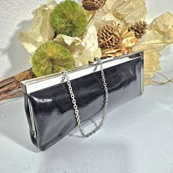 CALVIN KLEIN BLACK AND SILVER CLUTCH