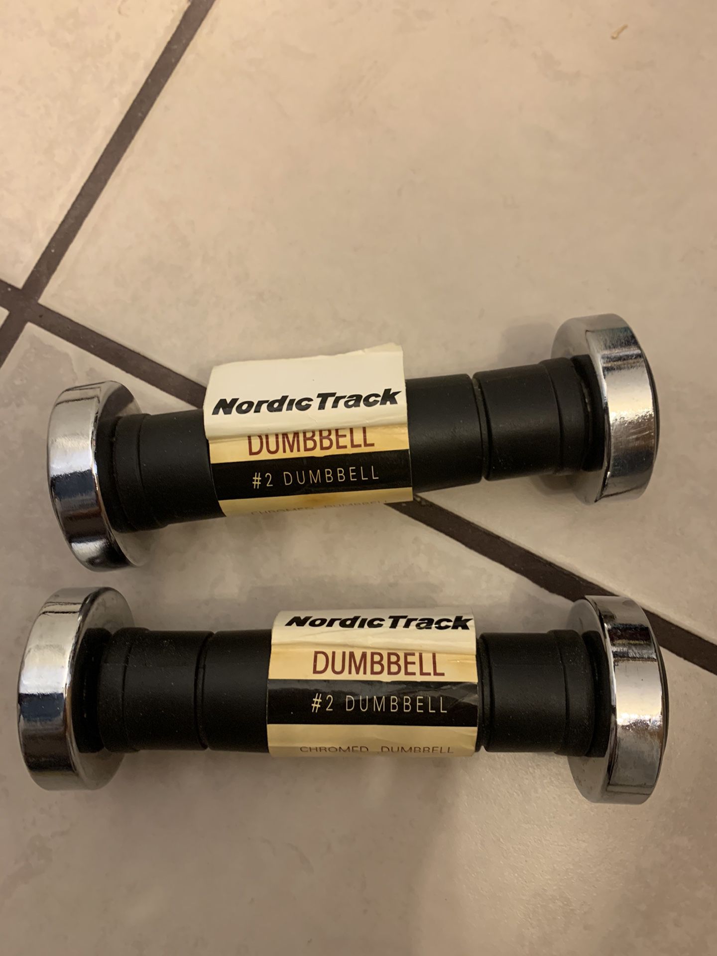Nordic Track #2 Chrome Dumbbell Set