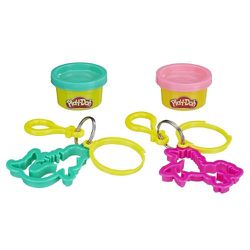 Play-Doh Clip-On Keychain Toy For Backpacks With Mermaid And Unicorn Cutters

