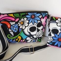 Skull Purse With Matching Cushion Sunglass Case 