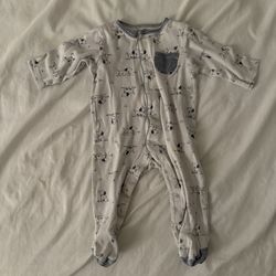 $5 Little Me puppy toile footie, a one-piece outfit 9 mos