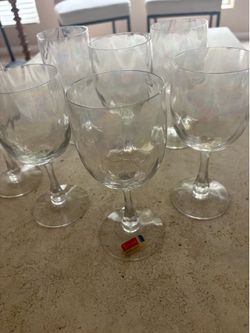 Antique Fostoria Firelight Iridescent Wine Glasses