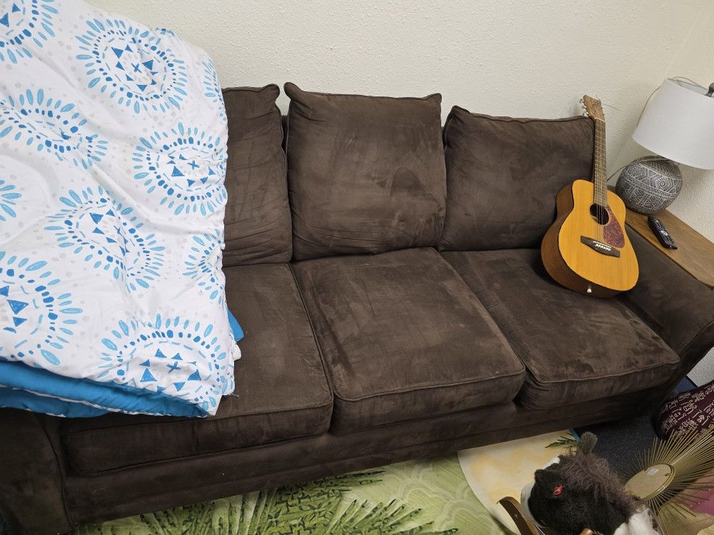 FREE- BROWN MICROFIBER COUCH