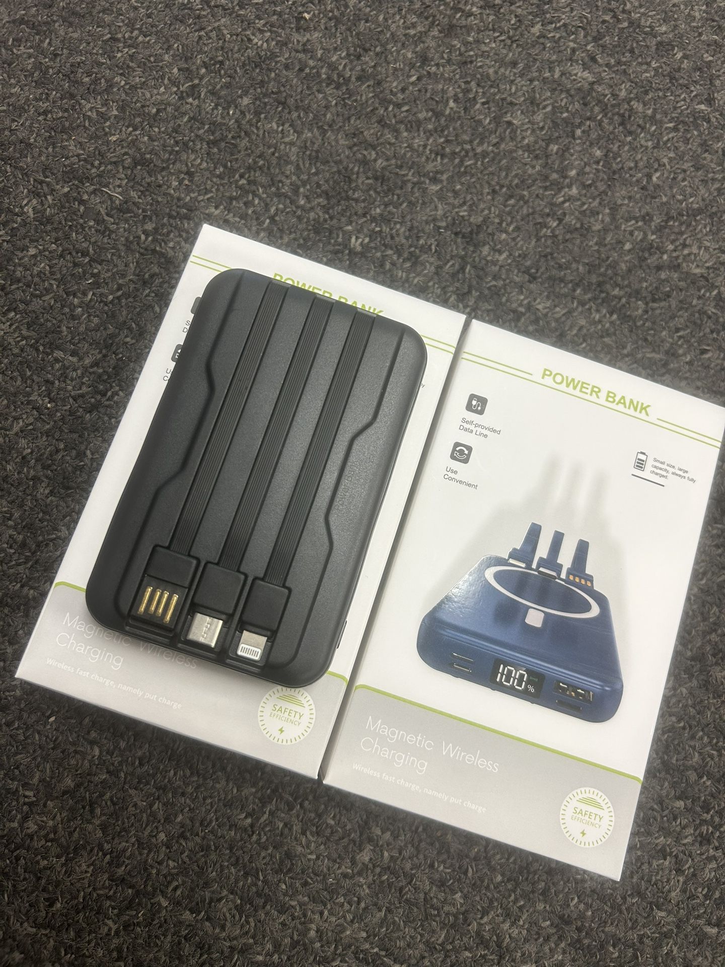 10000mah Magnetic Power Bank With Build In Cable