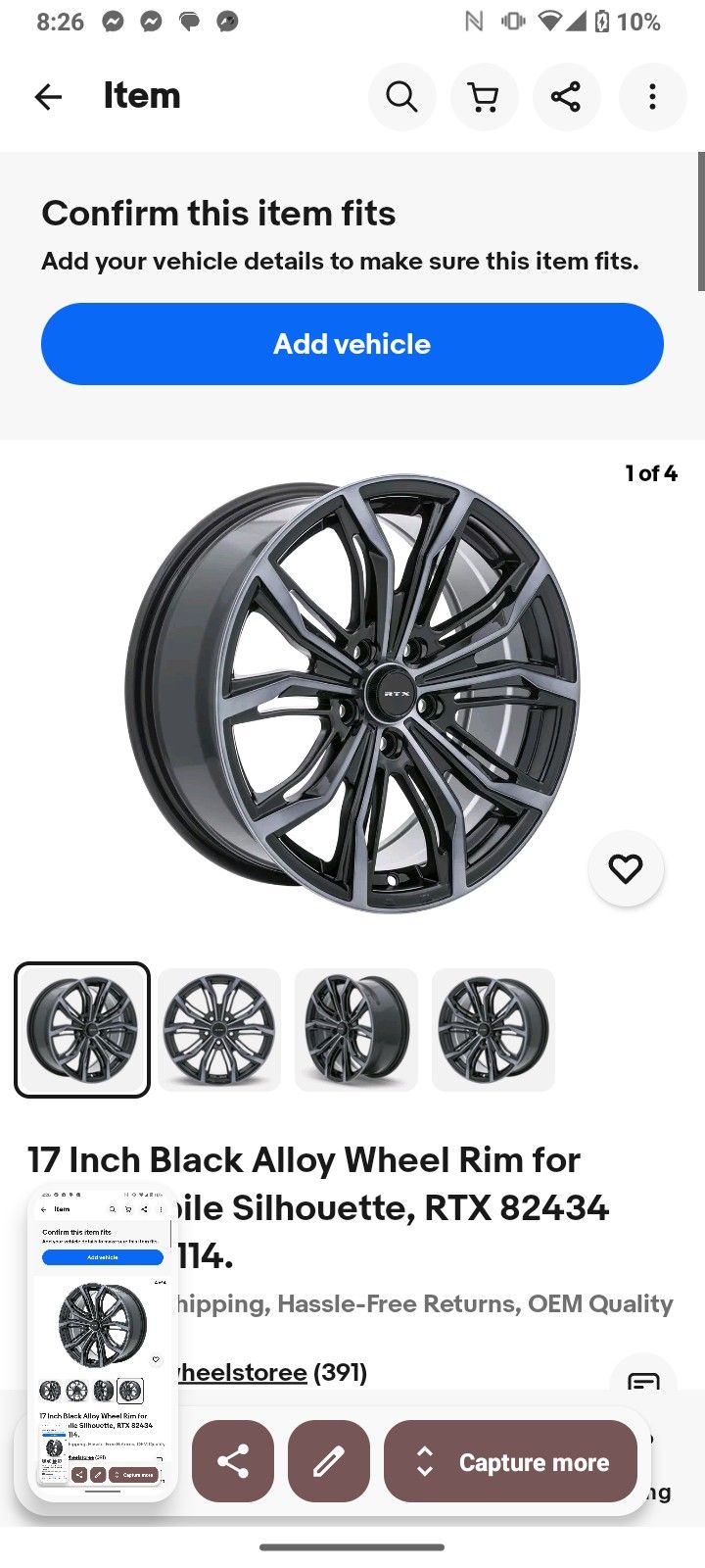 RTX - Black Widow - 82434 ( 17 In .) Rims