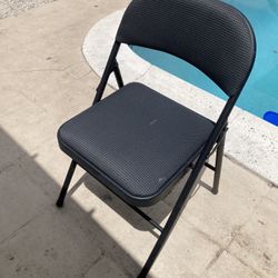 BLACK. PADDED. FOLDING CHAIR -  VERY STURDY LIKE NEW 