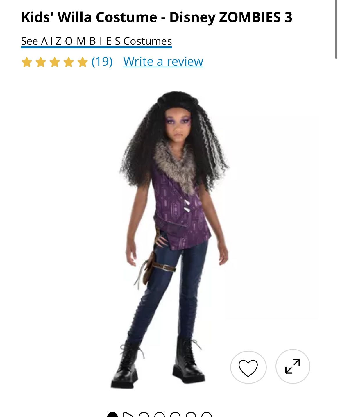 Zombies 3 Willow Disney Size 6-8years