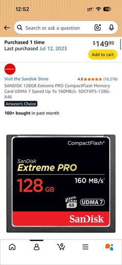 128 gb SanDisk extreme pro card