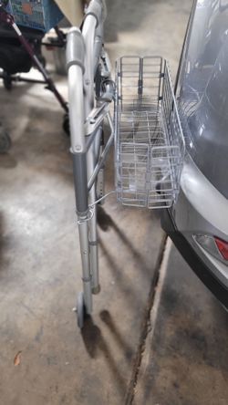Aluminum DRIVE WALKER  w /New  Steel Basket