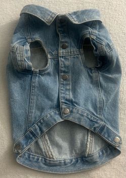 Harley Davidson Dog Vest Medium Denim Jean Jacket Logo Pet Apparel 2001 H-D