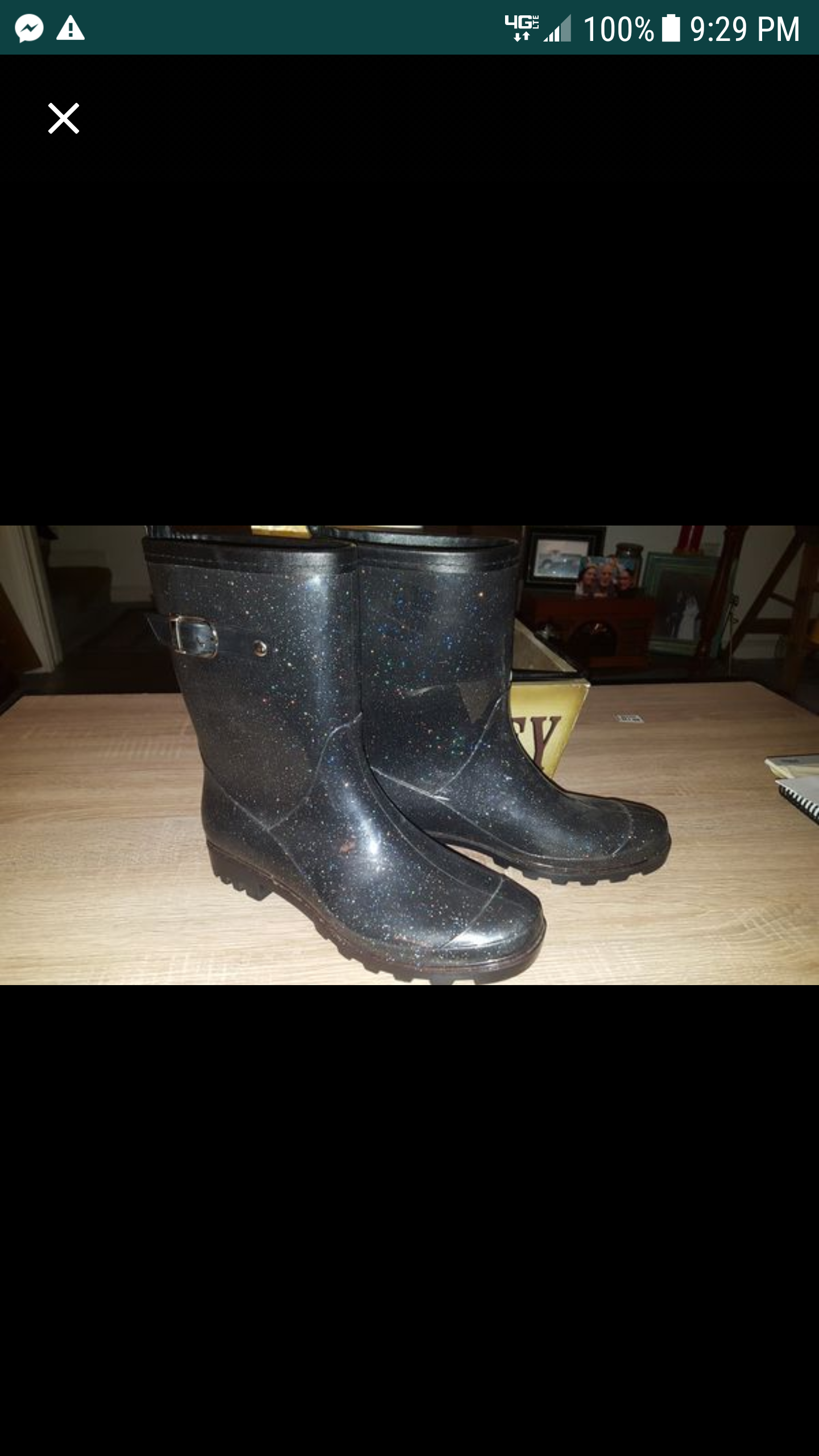 Ladies rain boots side 9 $10 in Tracy
