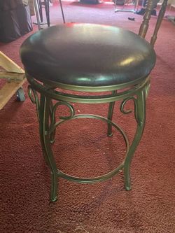 Real Leather Swivel Stool