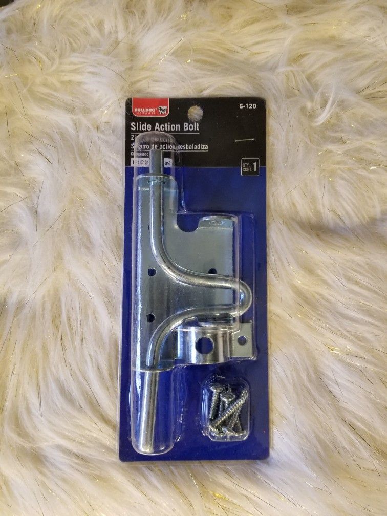 NEW Bulldog Hardware 6.5 inch Slide Action Barrel Bolt, Zinc Plated

