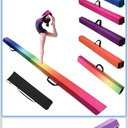 Slickblue 8-Foot Foldable Gymnastics Balance Beam for Kids Home Gym or Playroom