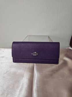 Coach Purple Leather Bifold Wallet