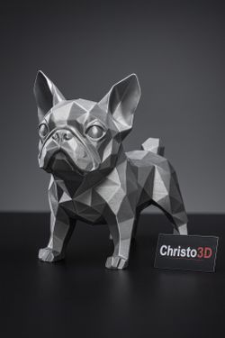 Shiny Silver Frenchie Decoration 