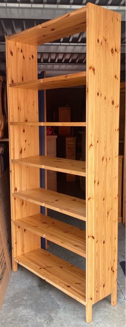 7 Tier Knotty Pine Bookcase  / Bookshelf  / Storage Display Shelves