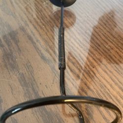 Antique Vintage Millinery Hat Wig Stand Store Display 9” Dark Wood & Metal