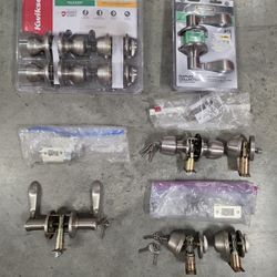 $58 for All, Mixed Lot of (10) Security Door Lock Set, Nickel Finish