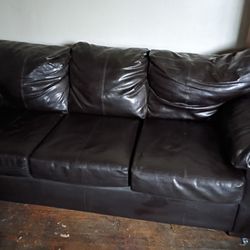Couch Leather Brown 