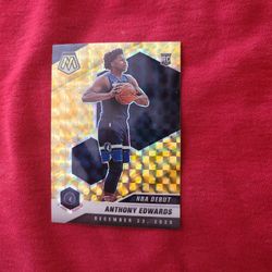 Anthony Edwards Nba Debut Yellow Reactive Rookie Card 