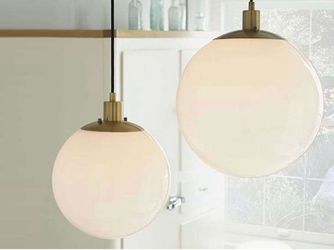 (2) Globe Pendant Lights