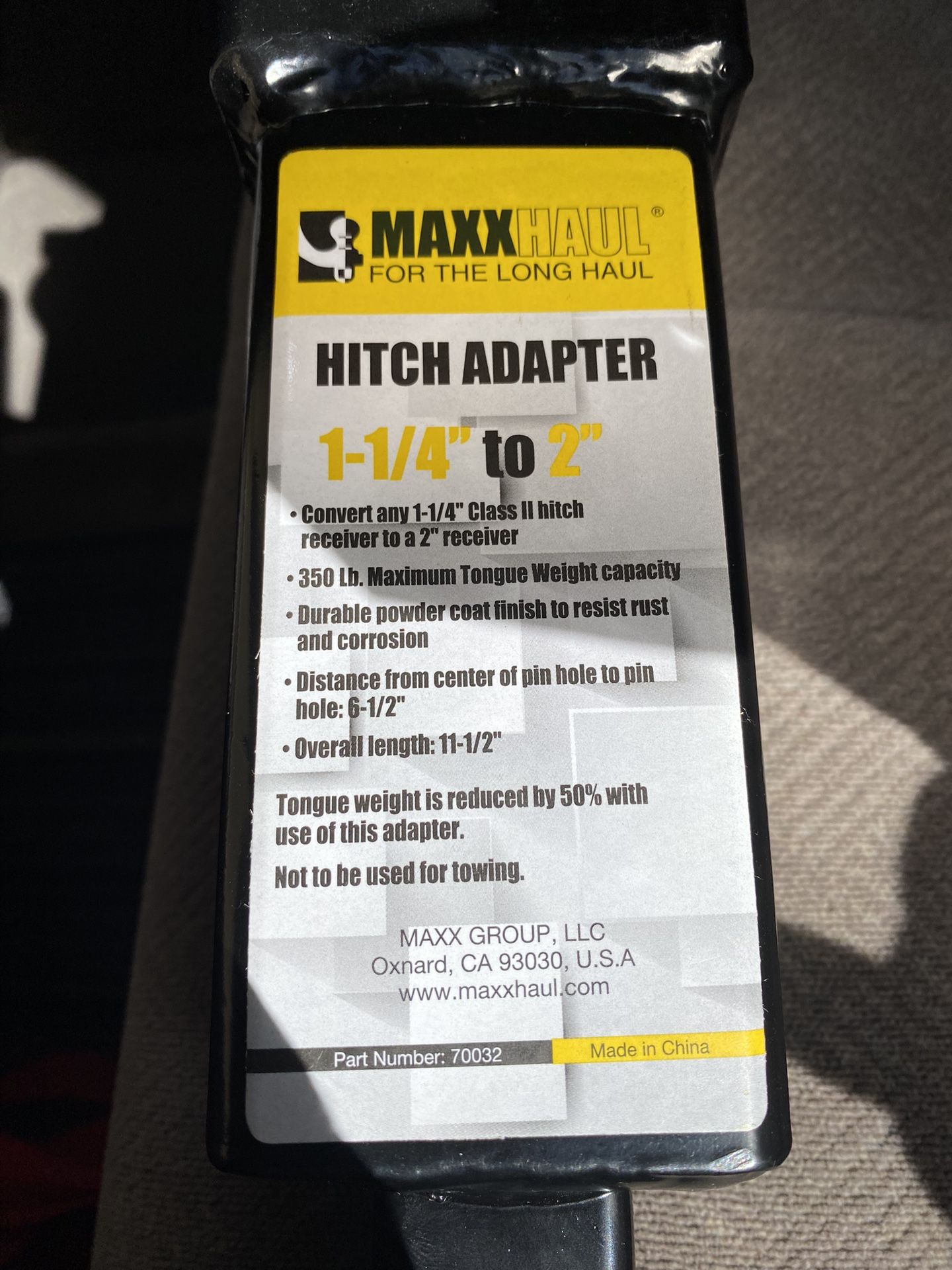 1 -1/4 To 2 Inch Hitch Adapter (Brand New)