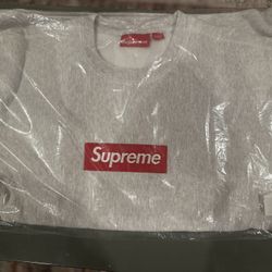 Supreme Box Logo Crewneck Ash Grey 