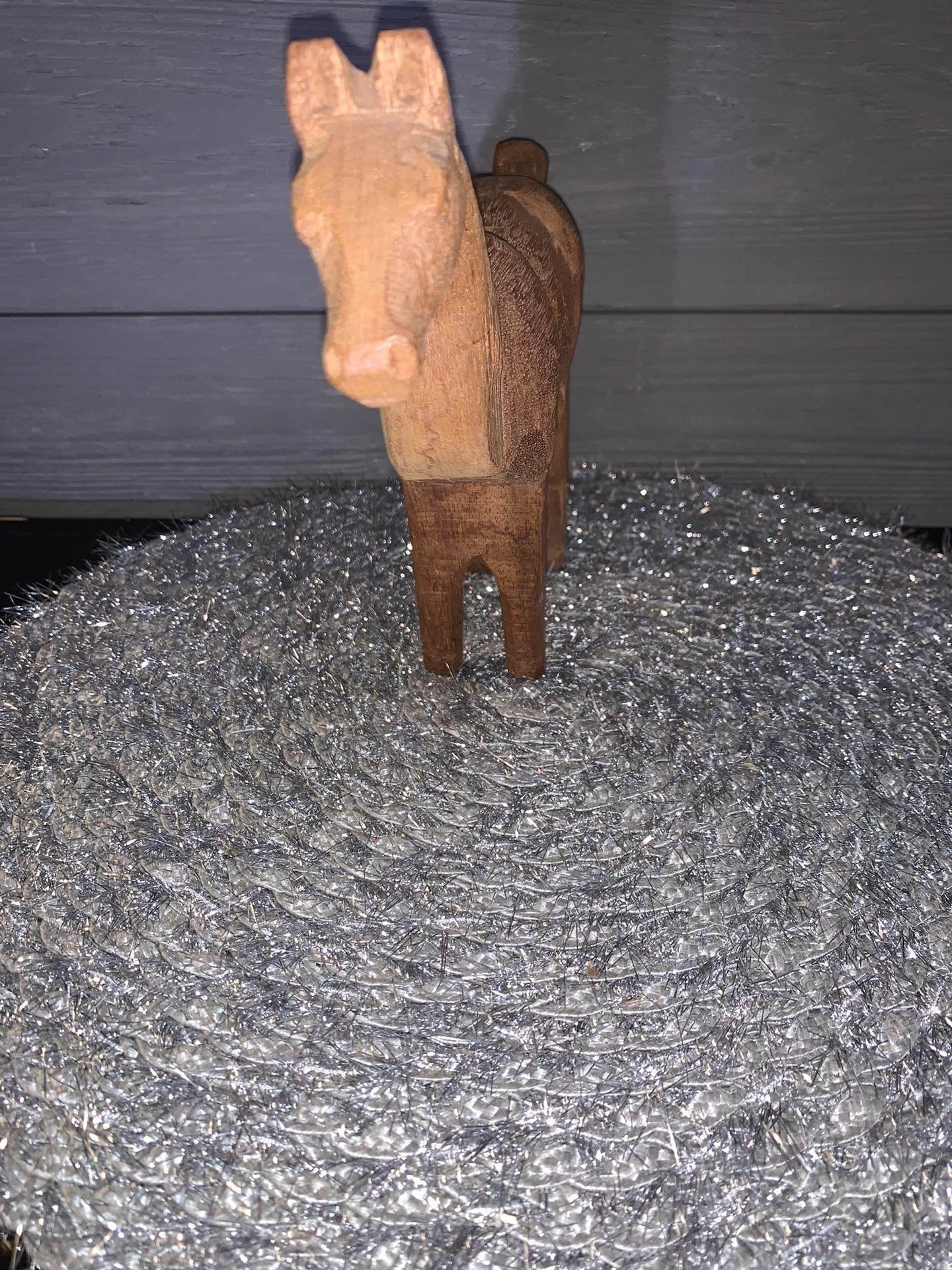 Hand- Carved Wooden Horse Statue