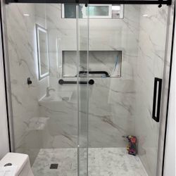 Single sliding 10mm thickness Black / Brush Nickel 