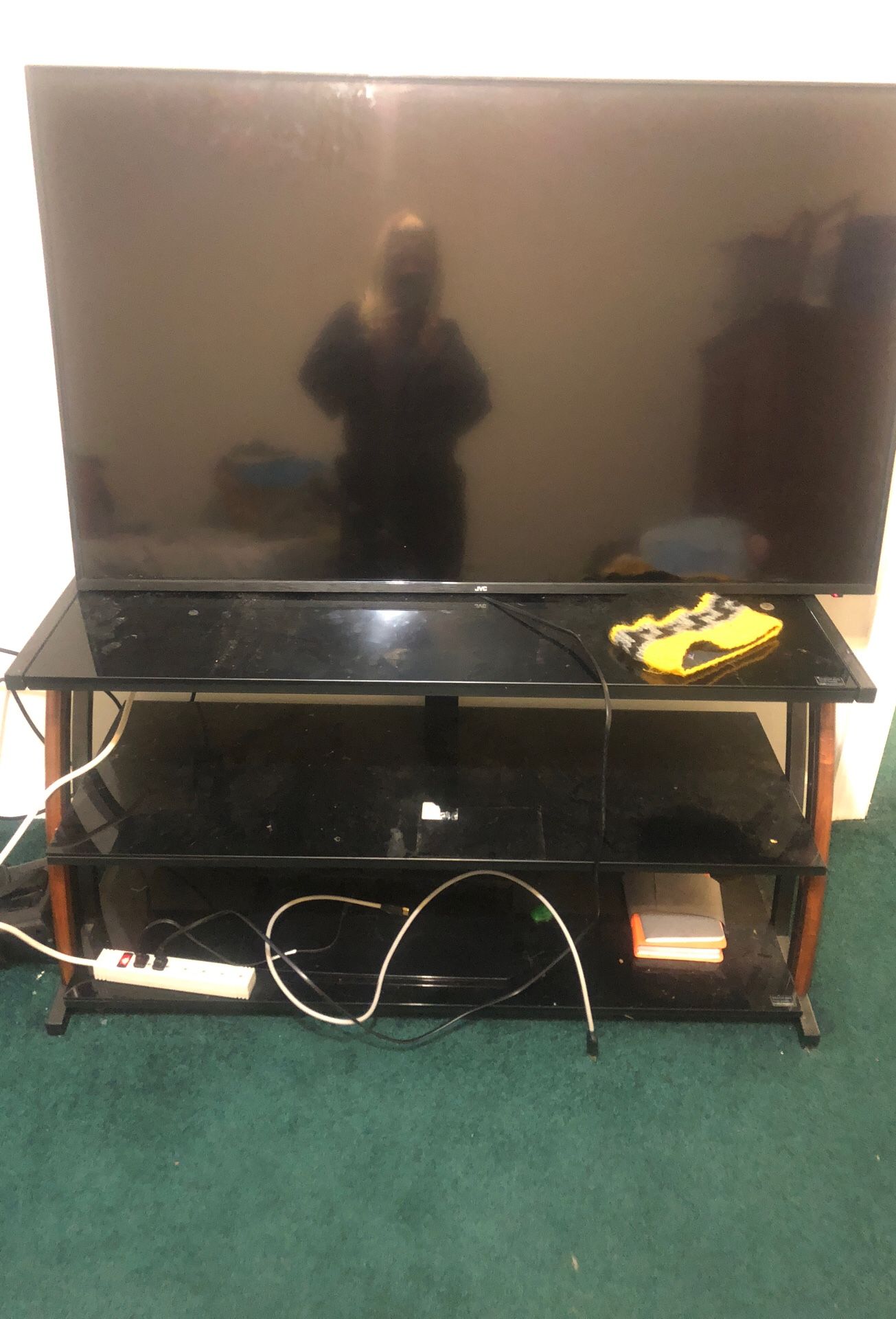 Glass TV stand with 3 shelves! REDUCED TO $15